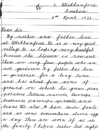 Letter written by Gilbert Summers in 1933