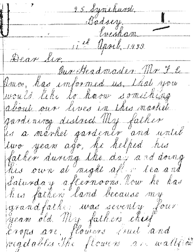 Letter written by George Keen in 1933 