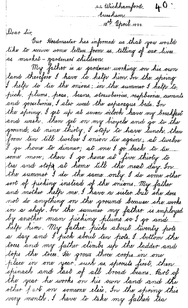 Letter written by Hilda Pitman in 1933 