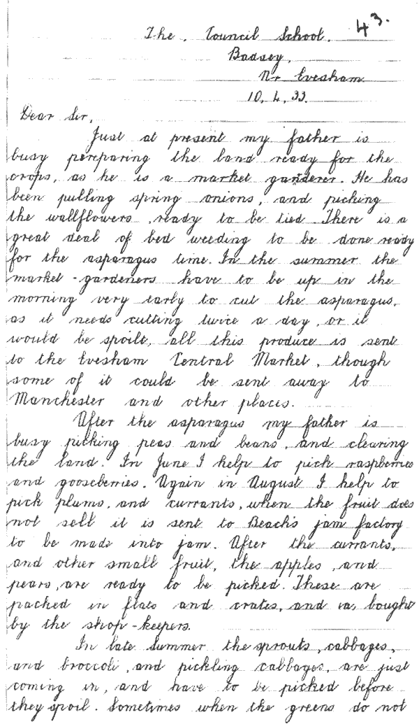 Letter written by Janice Allard in 1933