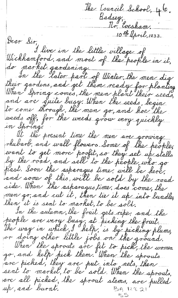 Letter written by James Gosling in 1933 