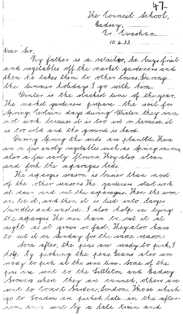 Letter written by Cecil John Jones in 1933 