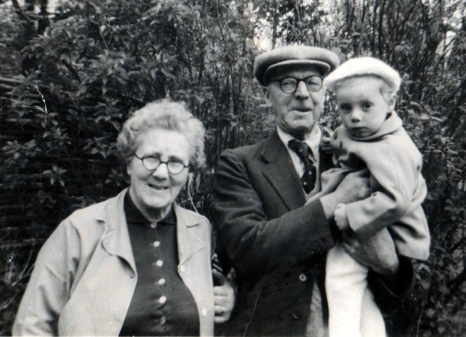 An elderly Florence and Norris Haines with their grandson, John Haines.  Norris died in 1974 and Florence in 1981.