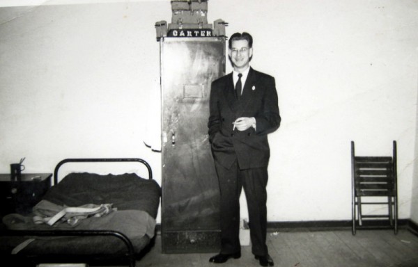 Maurice Carter in his barrack room - undated