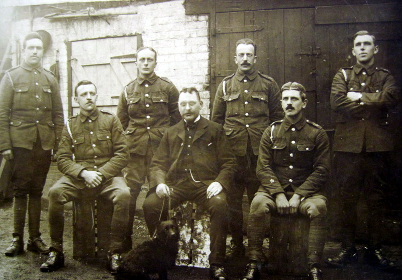In this picture of some men of the 1st Worcestershire Yeomanry, George Mason is standing on the far right.