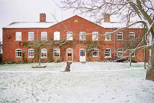 Mill Cottages on a snowy day in 2001.
