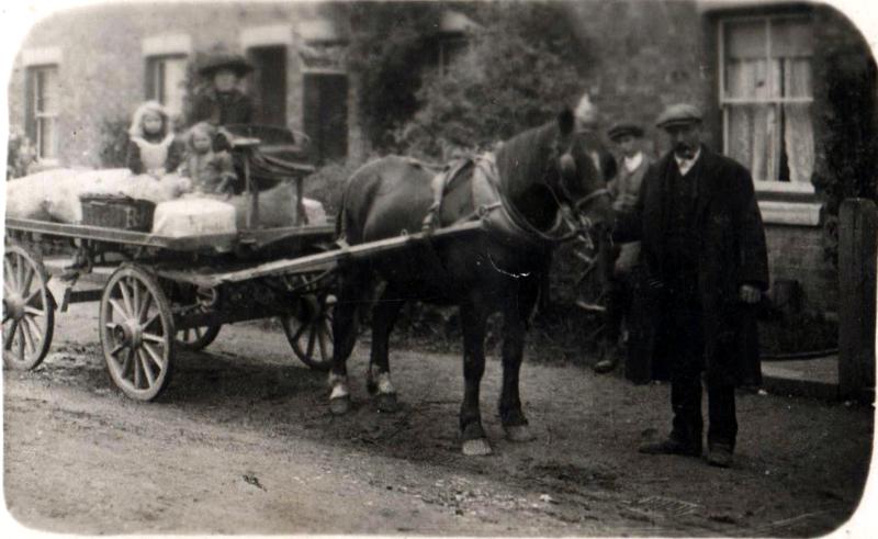 David John Haines with granddaughter, Florence, in cart.