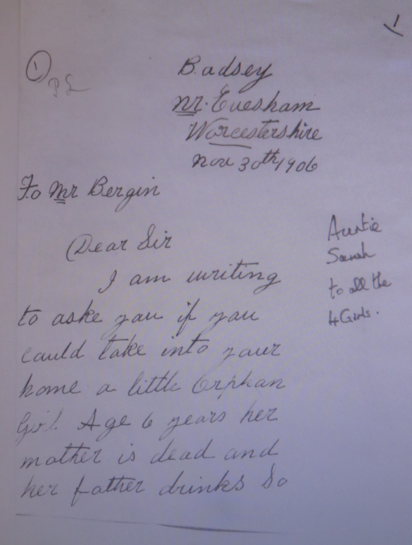 Hutchings letter 1