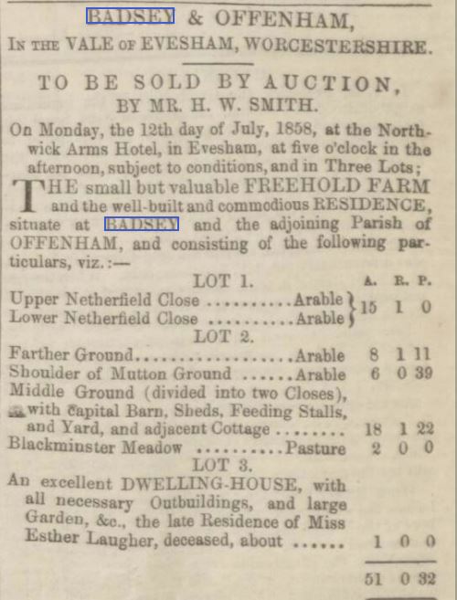 1858 sale