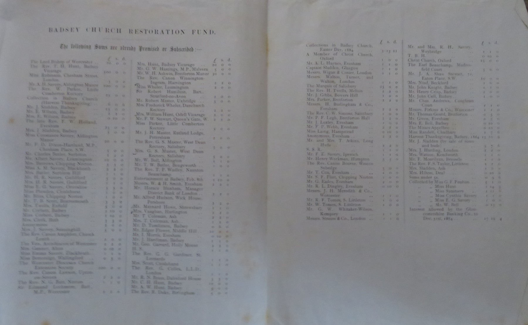 Church restoration 1885