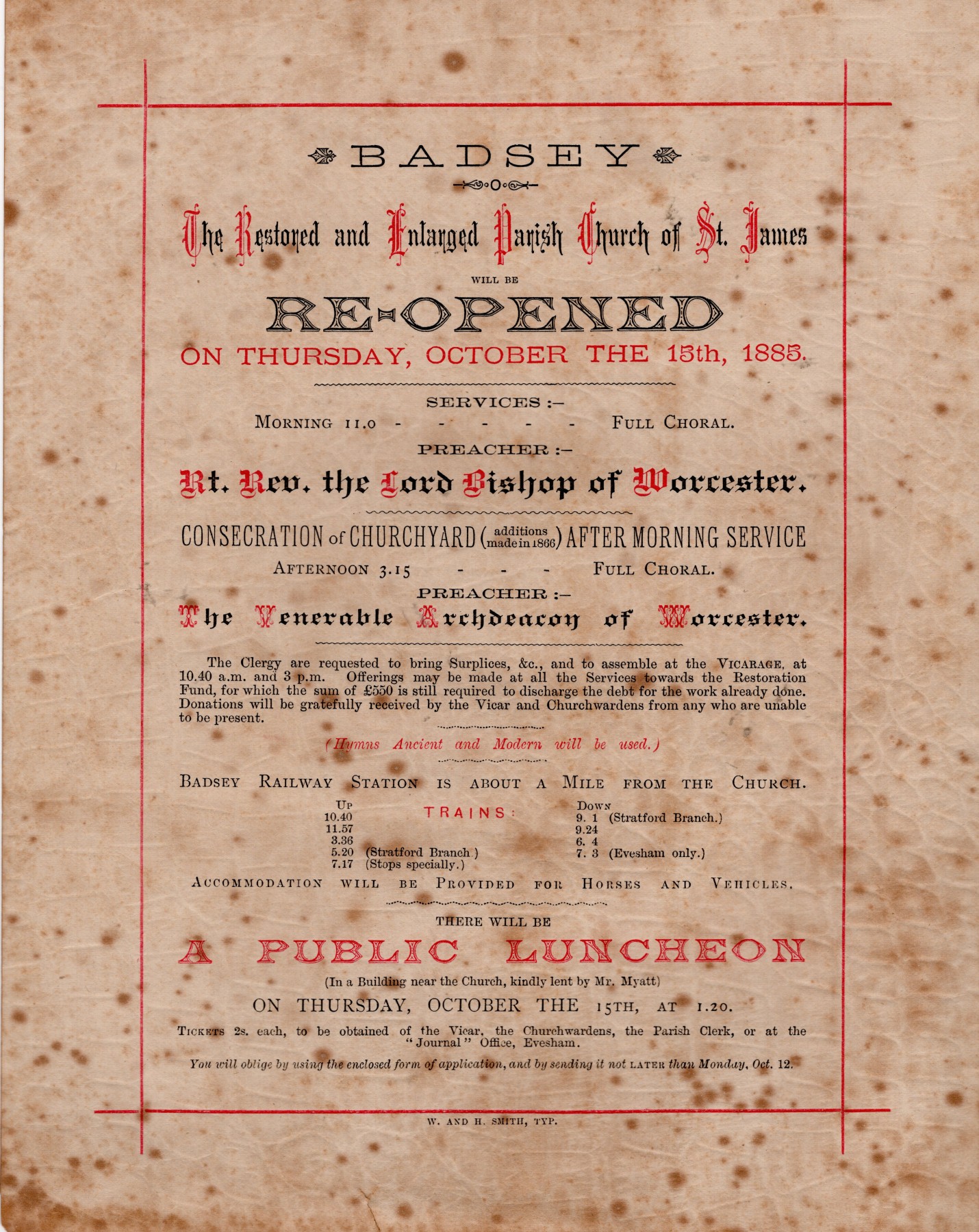 Church restoration 1885