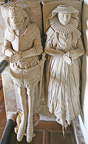 36. Effigies of Sir Edwyn and Penelope Sandys.