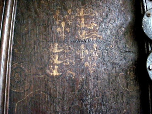 53. Detail of the painted panels on the cupboard in the vestry – II.