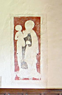 Virgin Mary and Our Saviour mediaeval picture on the Chancel  wall