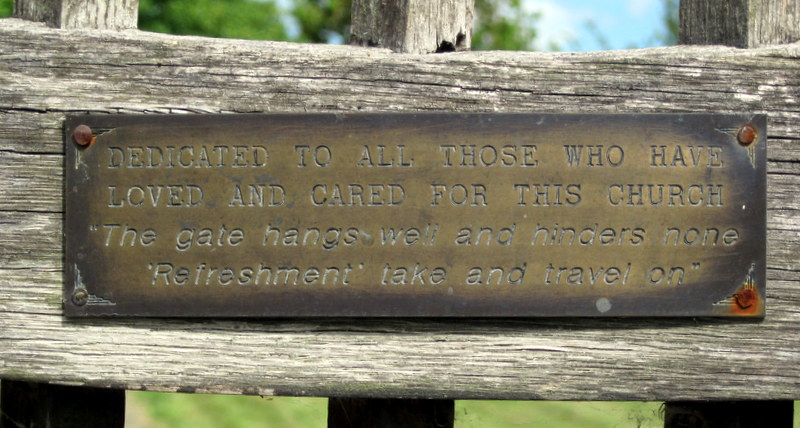 Memorial plaque on the church gate