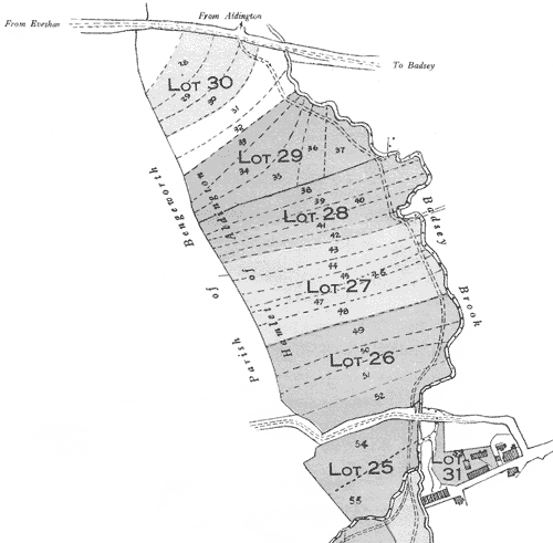 1930 map of Badsey Undergrounds
