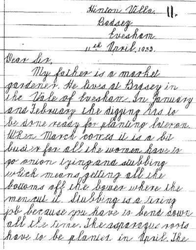 Letter written by Richard Knight in 1933