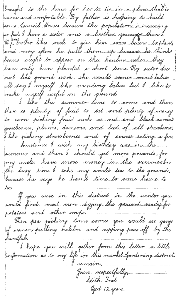 Letter written by Edith Ford in 1933 
