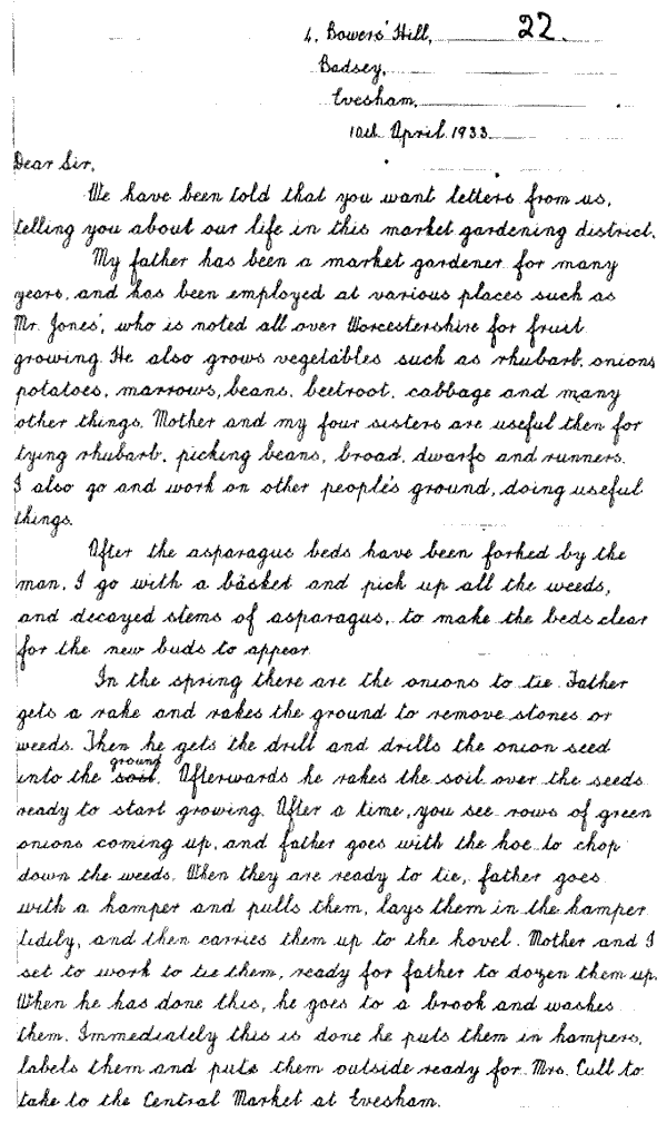 Letter written by Alma Jelfs in 1933 