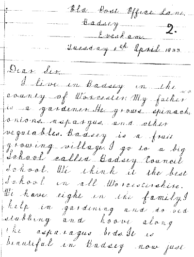 Letter written by Brenda Major in 1933