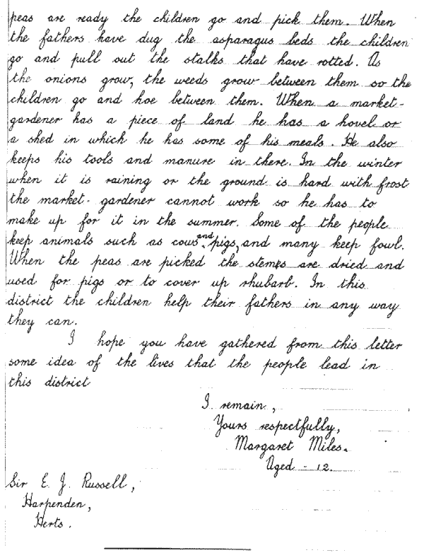 Letter written by Margaret Miles in 1933 