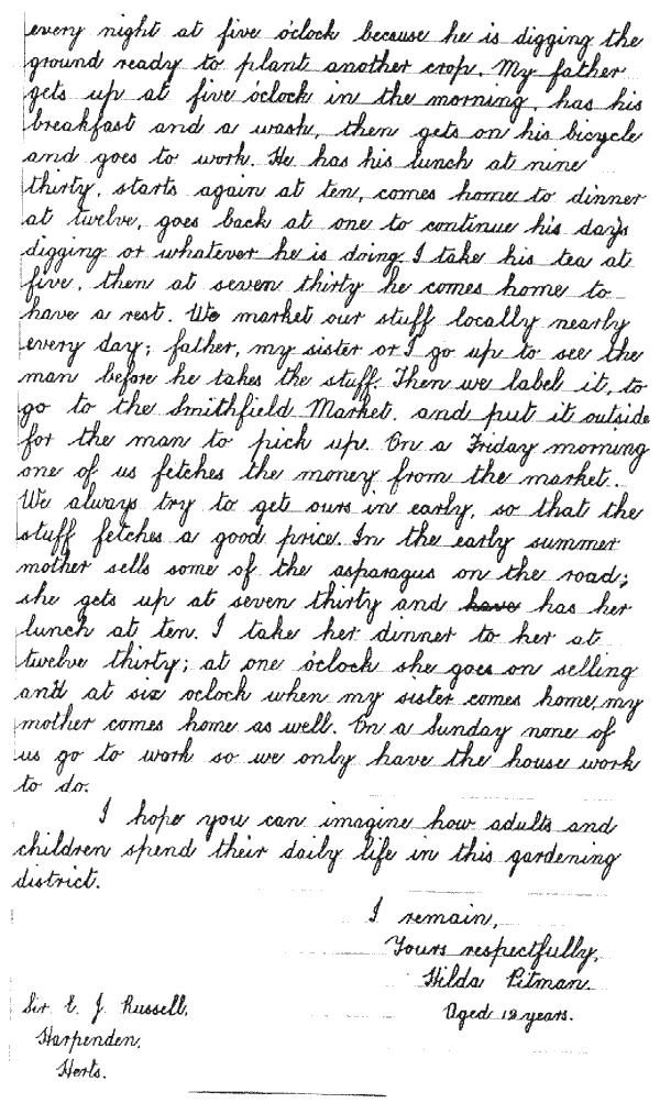 Letter written by Hilda Pitman in 1933 