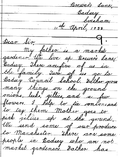 Letter written by Irene Barnard in 1933 