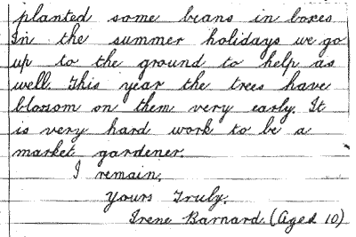 Letter written by Irene Barnard in 1933 