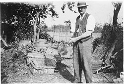 Alfred C Sparrow with a hundred of asparagus