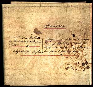 12th October 1753 - Assignment of a Mortgage term of 1000 years of a Messuage Mills Land and Premises at Badsey for security £150 and interest