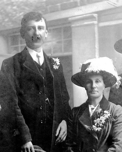 Thomas Henry & Eliza. Bennett [nee Sears formerly Brooks] in their marriage finery in 1917.