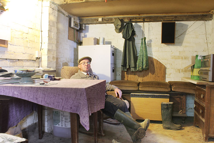 Robert Bindoff inside the Sands Lane hovel in 2011.