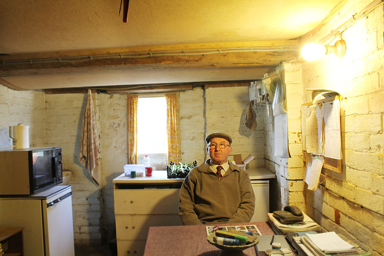 Robert Bindoff inside the Sands Lane hovel in 2011