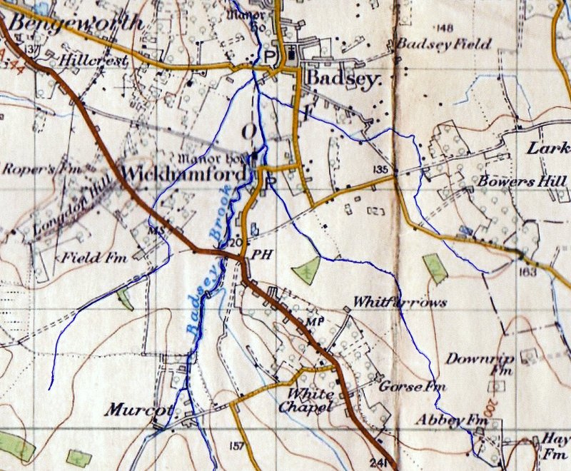 Wickhamford Map of brooks
