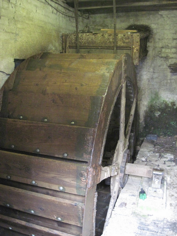 The overshot water wheel in 2012.