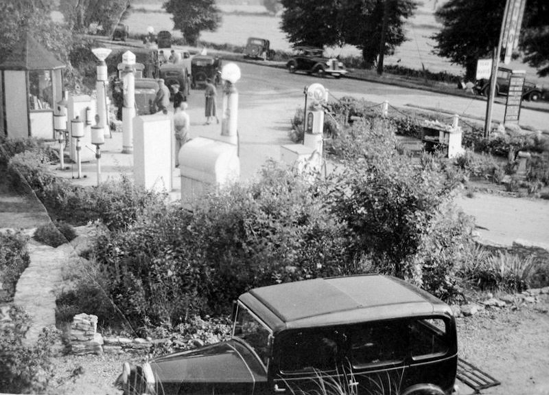 A view of the forecourt from the upstairs of the adjacent house