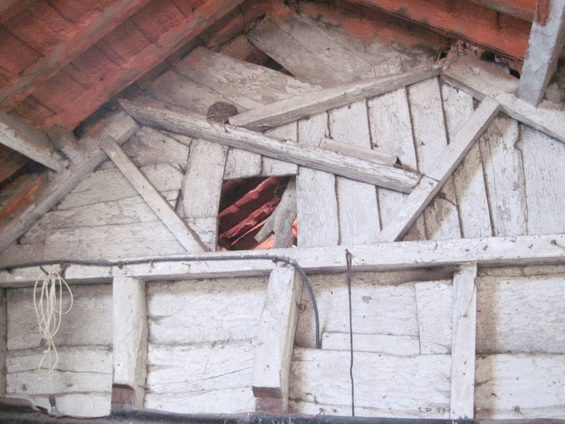 Part of the interior of the adjacent building, shown on the plan as a Waggon House