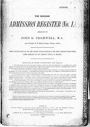 Admission Register (front)