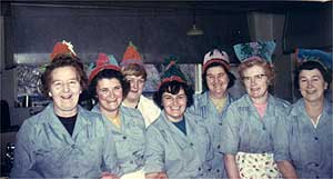 Badsey School kitchen staff. Christmas 1966.