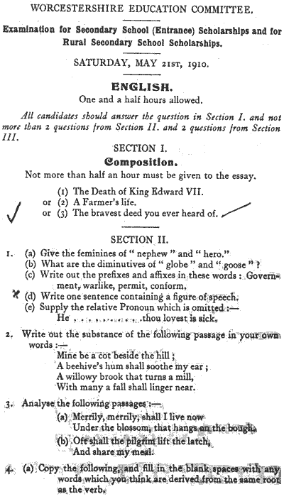 Examination paper (English)