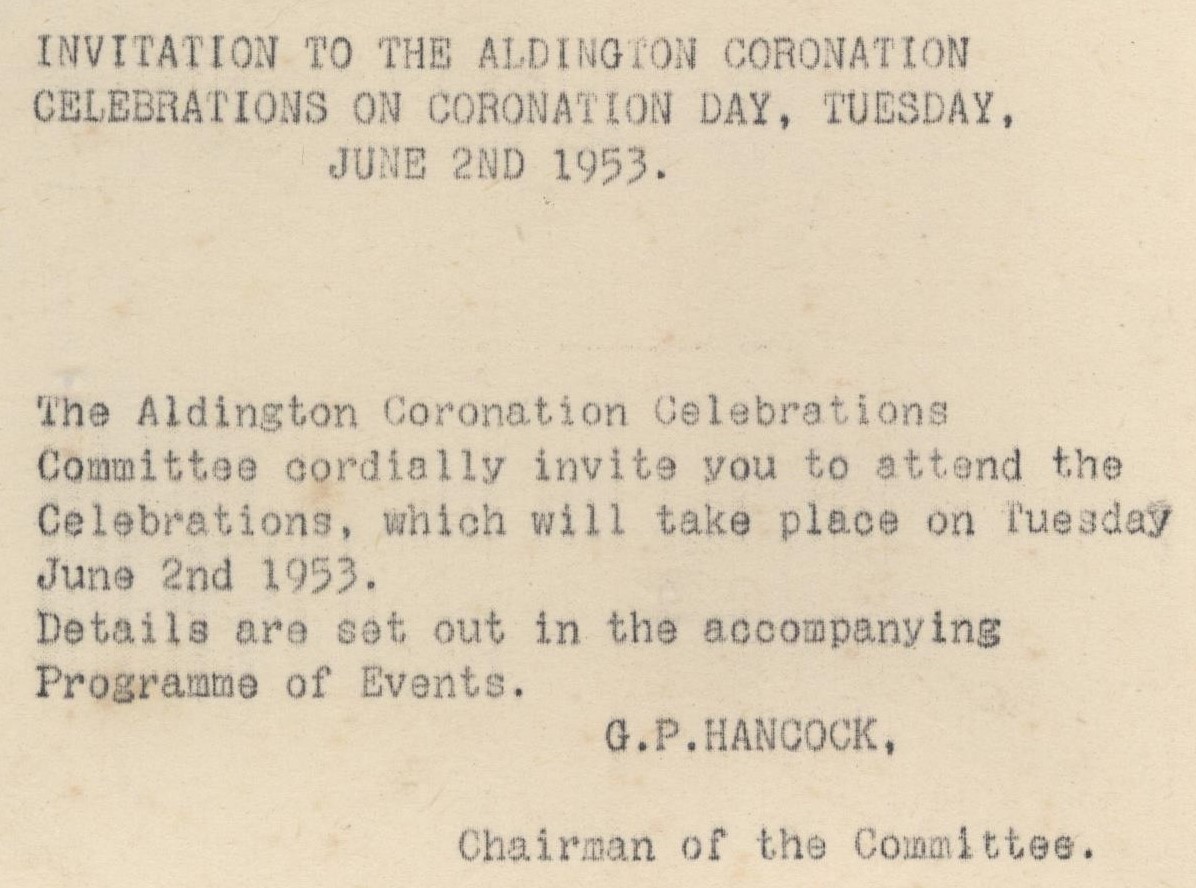 1953 coronation Aldington
