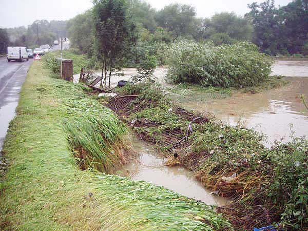 The aftermath (5 of 5). Damage at Horsebridge, with fencing washed away. Photo: Louise & John Sparrow.