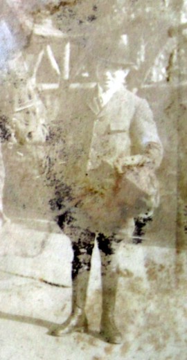 Groom Patrick (Paddy) O’Brian – from a water-soaked photograph.