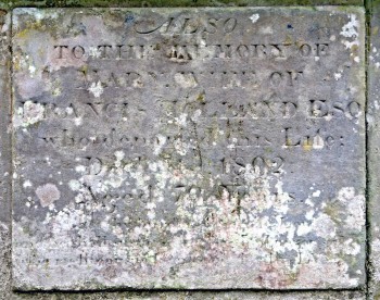 Mary Holland, wife of Francis (senior) d. 1802, aged 79 years
