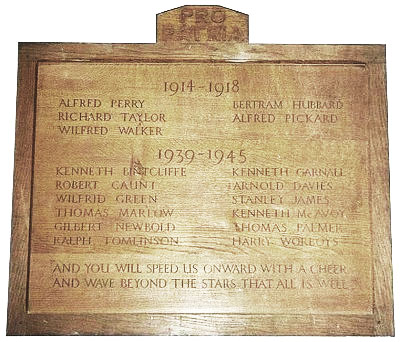 Humphrey Perkins School 'Old Boy's' Memorial Roll of Honour, Barrow-upon-Soar, Leicestershire