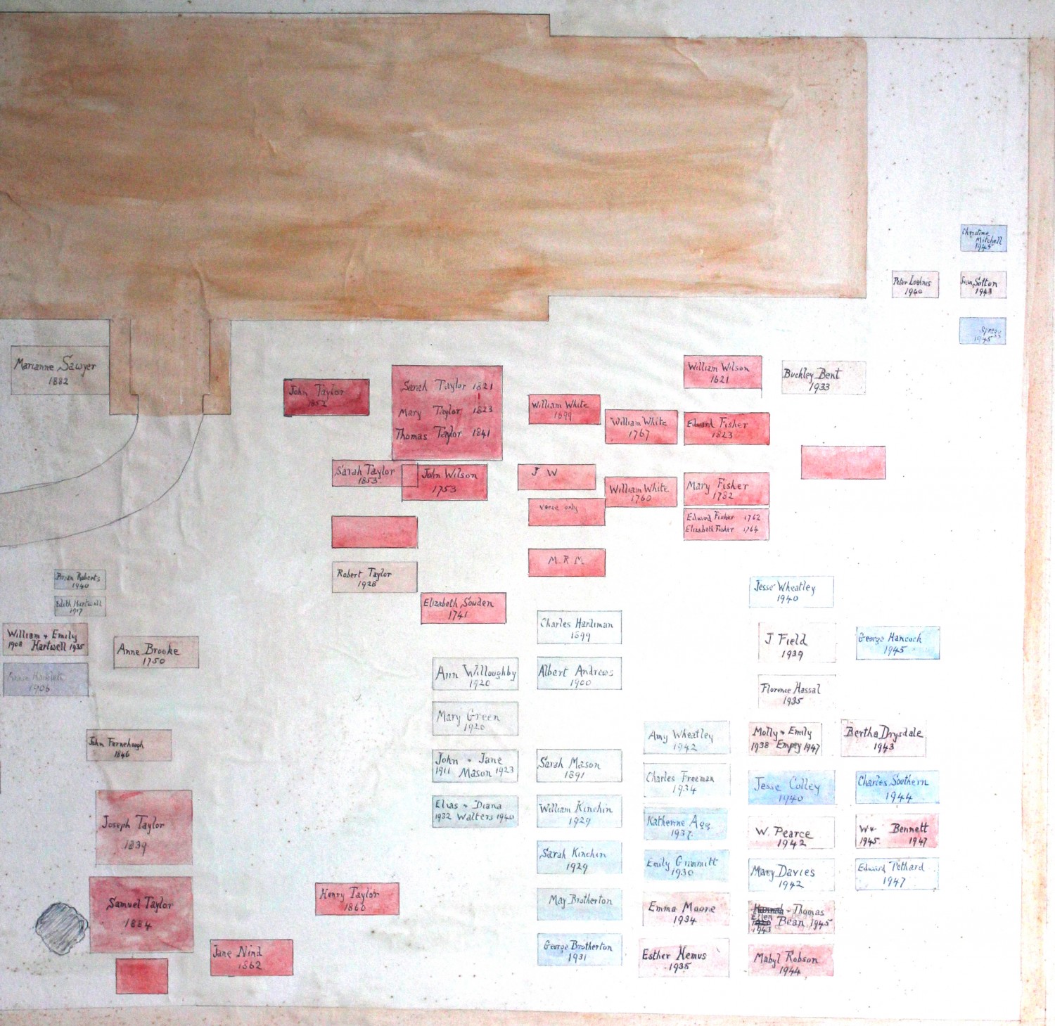 Wickhamford churchyard map