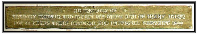 Anthony Martin brass plate in the Evesham Unitarian Chapel
