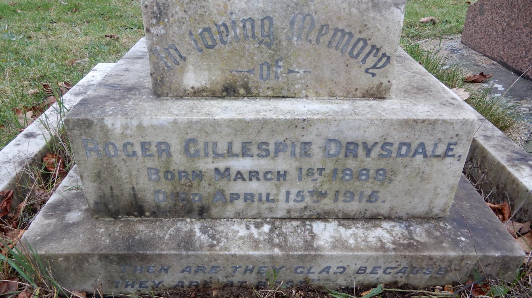 Grave of Roger Drysdale, Lymington Cemetery