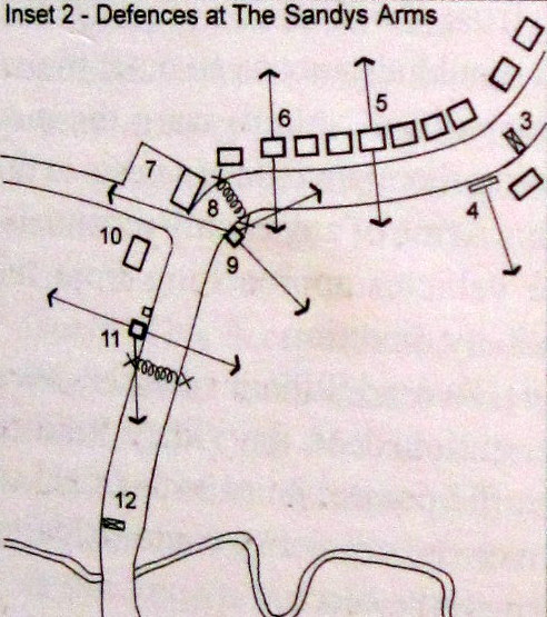 Defence positions at the junction of the Broadway to Evesham main road and Manor Road.