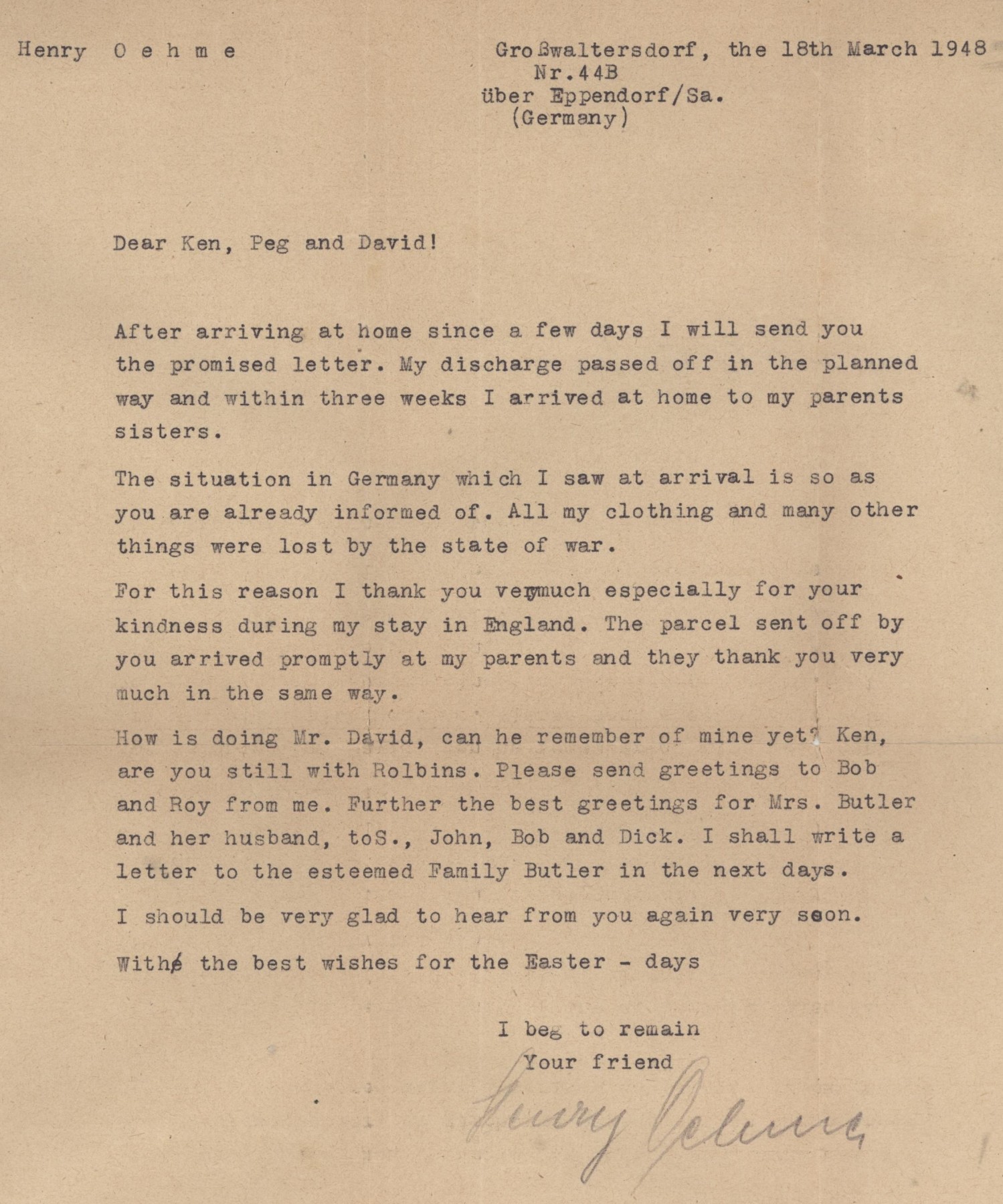 German POW letter